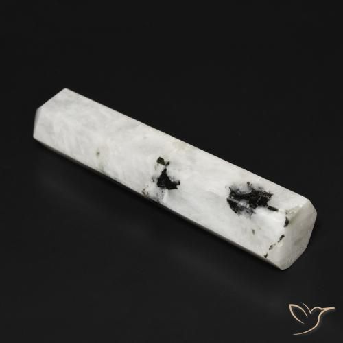Pierre de lune arc-en-ciel Blanc avec noir naturelle Fantaisie, 41.23 ct, Opaque