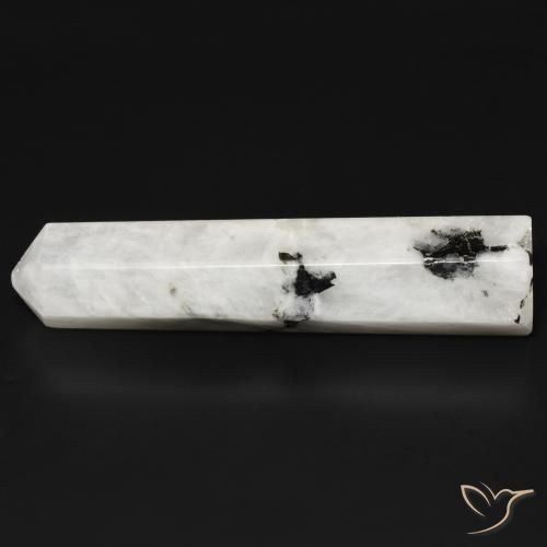 Pierre de lune arc-en-ciel Blanc avec noir naturelle Fantaisie, 41.23 ct, Opaque