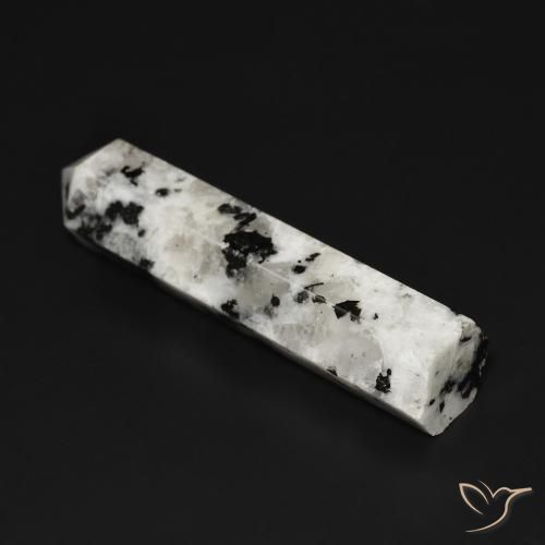 Pierre de lune arc-en-ciel Blanc avec noir naturelle Fantaisie, 34.49 ct, Opaque
