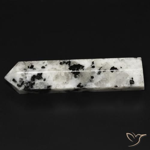 Pierre de lune arc-en-ciel Blanc avec noir naturelle Fantaisie, 34.49 ct, Opaque