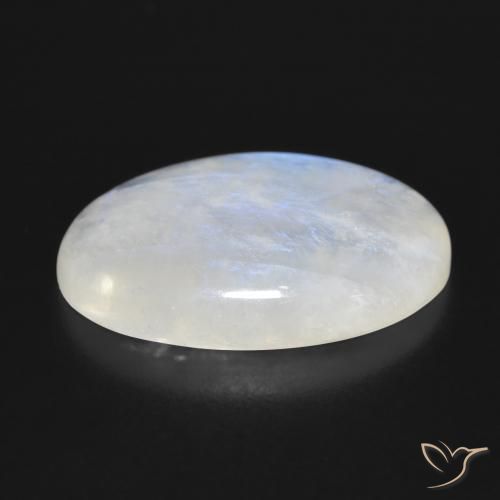 Pierre de lune arc-en-ciel blanc naturelle coupe ovale, 16,62 ct, translucide