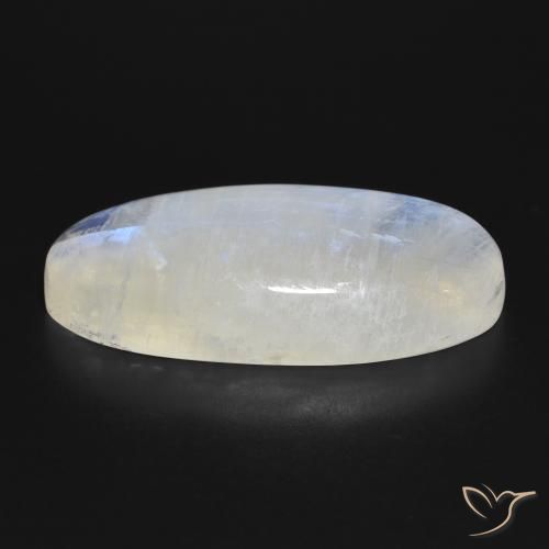 Pierre de lune arc-en-ciel Blanc bleuâtre naturelle Coupe ovale, 42.05 ct, Translucide