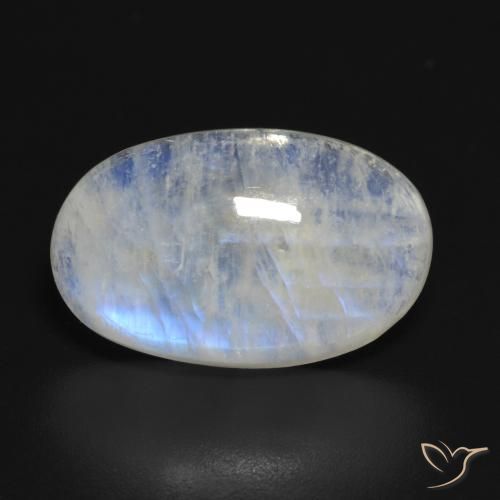 13.87ct Naturel Blanc bleuâtre Pierre de lune arc-en-ciel, ovale, Translucide