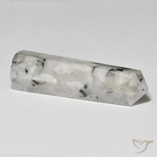 Pierre de lune arc-en-ciel Blanc avec noir naturelle Fantaisie, 45.68 ct, Opaque