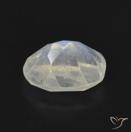 Pierre de lune arc-en-ciel Blanc bleuâtre naturelle ovale, 1.92 ct, Transparent