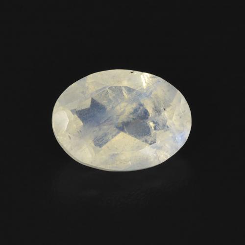 0.81ct Naturel Blanc bleuâtre Pierre de lune arc-en-ciel, ovale, Transparent