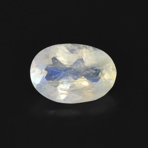0.68ct Naturel Blanc bleuâtre Pierre de lune arc-en-ciel, ovale, Transparent