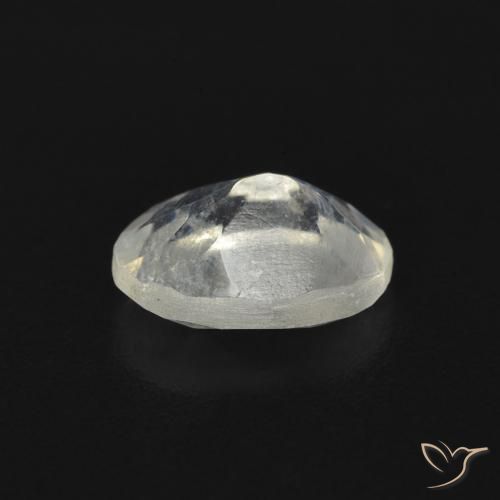 Pierre de lune arc-en-ciel Blanc bleuâtre naturelle ovale, 0.74 ct, Transparent