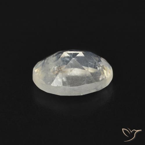 Pierre de lune arc-en-ciel Blanc bleuâtre naturelle ovale, 0.74 ct, Transparent