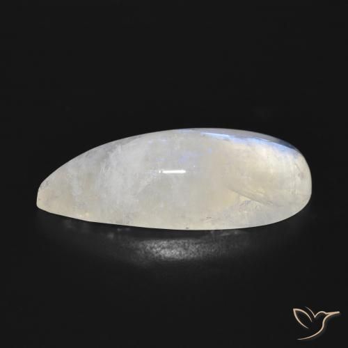 Pierre de lune arc-en-ciel Blanc bleuâtre naturelle En forme de poire, 15.24 ct, Translucide