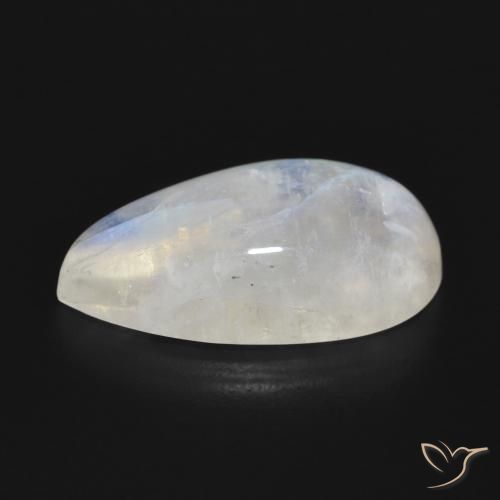 Pierre de lune arc-en-ciel Blanc bleuâtre naturelle En forme de poire, 11.38 ct, Translucide