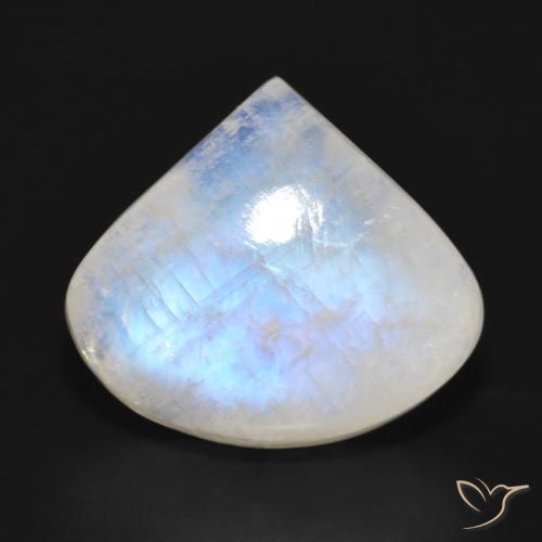 16.52ct Naturel Blanc bleuâtre Pierre de lune arc-en-ciel, En forme de poire, Translucide