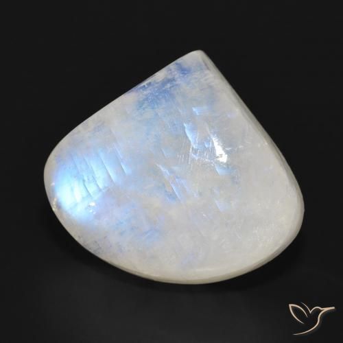Pierre de lune arc-en-ciel Blanc bleuâtre naturelle En forme de poire, 16.52 ct, Translucide