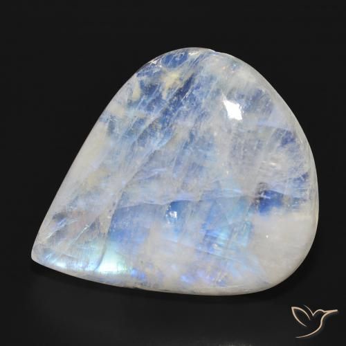Pierre de lune arc-en-ciel Blanc bleuâtre naturelle En forme de poire, 28.06 ct, Translucide