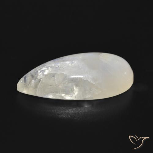 Pierre de lune arc-en-ciel Blanc bleuâtre naturelle En forme de poire, 14.80 ct, Translucide