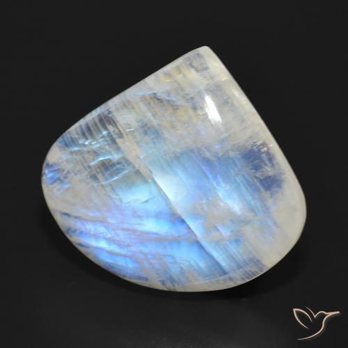 Pierre de lune arc-en-ciel Blanc bleuâtre naturelle En forme de poire, 16.70 ct, Translucide