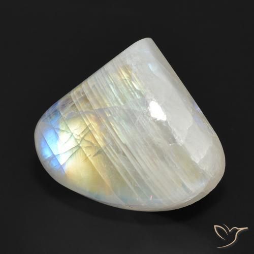 Pierre de lune arc-en-ciel Blanc bleuâtre naturelle En forme de poire, 13.90 ct, Translucide
