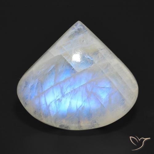 Pierre de lune arc-en-ciel Blanc bleuâtre naturelle En forme de poire, 22.10 ct, Translucide