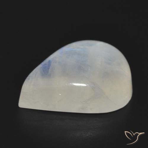 Pierre de lune arc-en-ciel Blanc bleuâtre naturelle En forme de poire, 15.29 ct, Translucide