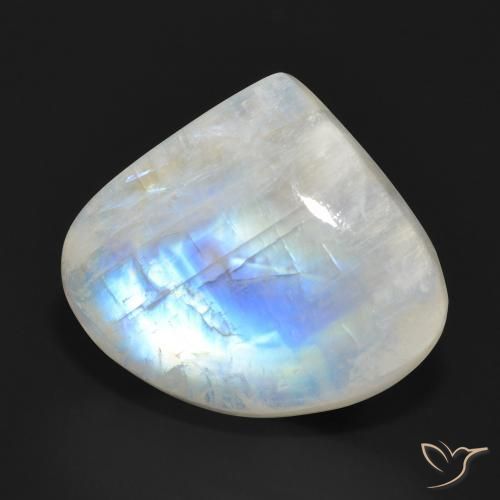 Pierre de lune arc-en-ciel Blanc bleuâtre naturelle En forme de poire, 15.97 ct, Translucide