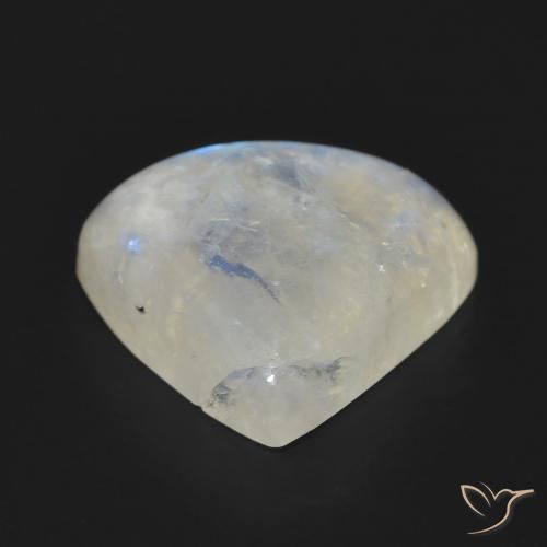 Pierre de lune arc-en-ciel Blanc bleuâtre naturelle En forme de poire, 12.67 ct, Translucide