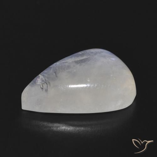 Pierre de lune arc-en-ciel Blanc bleuâtre naturelle En forme de poire, 10.21 ct, Translucide