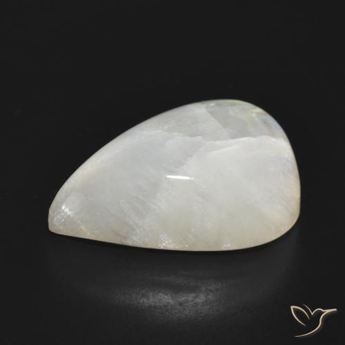 Pierre de lune arc-en-ciel Blanc bleuâtre naturelle En forme de poire, 16.83 ct, Translucide