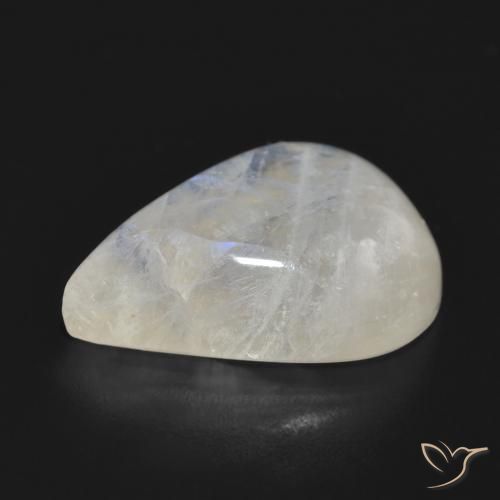 Pierre de lune arc-en-ciel Blanc bleuâtre naturelle En forme de poire, 12.69 ct, Translucide