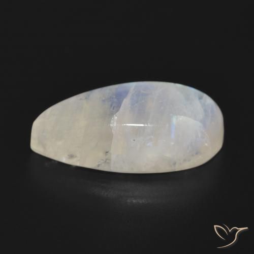 Pierre de lune arc-en-ciel Blanc bleuâtre naturelle En forme de poire, 12.48 ct, Translucide
