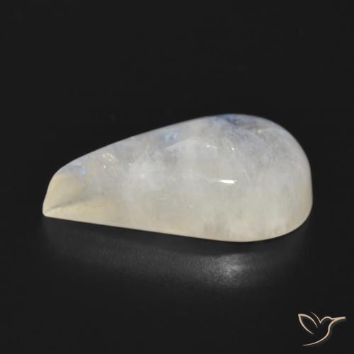 Pierre de lune arc-en-ciel Blanc bleuâtre naturelle En forme de poire, 12.76 ct, Translucide