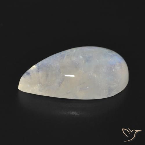 Pierre de lune arc-en-ciel Blanc bleuâtre naturelle En forme de poire, 14.91 ct, Translucide