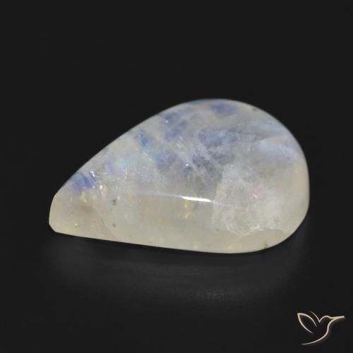 Pierre de lune arc-en-ciel Blanc bleuâtre naturelle En forme de poire, 18.57 ct, Translucide