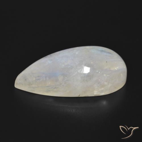 Pierre de lune arc-en-ciel Blanc bleuâtre naturelle En forme de poire, 25.85 ct, Translucide