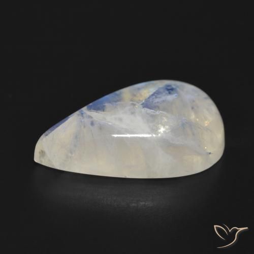 Pierre de lune arc-en-ciel Blanc bleuâtre naturelle En forme de poire, 17.93 ct, Translucide