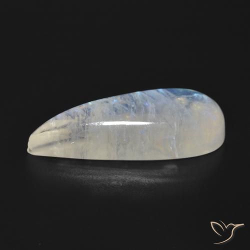 Pierre de lune arc-en-ciel Blanc bleuâtre naturelle En forme de poire, 18.31 ct, Translucide
