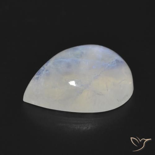 Pierre de lune arc-en-ciel Blanc bleuâtre naturelle En forme de poire, 11.64 ct, Translucide