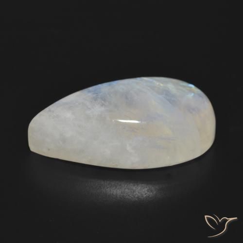 Pierre de lune arc-en-ciel Blanc bleuâtre naturelle En forme de poire, 21.04 ct, Translucide
