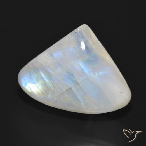 Pierre de lune arc-en-ciel Blanc bleuâtre naturelle En forme de poire, 30.77 ct, Translucide