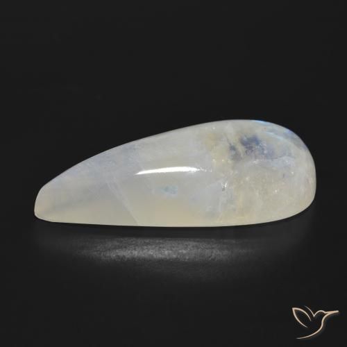 Pierre de lune arc-en-ciel Blanc bleuâtre naturelle En forme de poire, 24.85 ct, Translucide