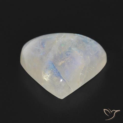 Pierre de lune arc-en-ciel Blanc bleuâtre naturelle En forme de poire, 11.23 ct, Translucide