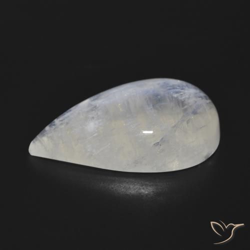 Pierre de lune arc-en-ciel Blanc bleuâtre naturelle En forme de poire, 20.73 ct, Translucide