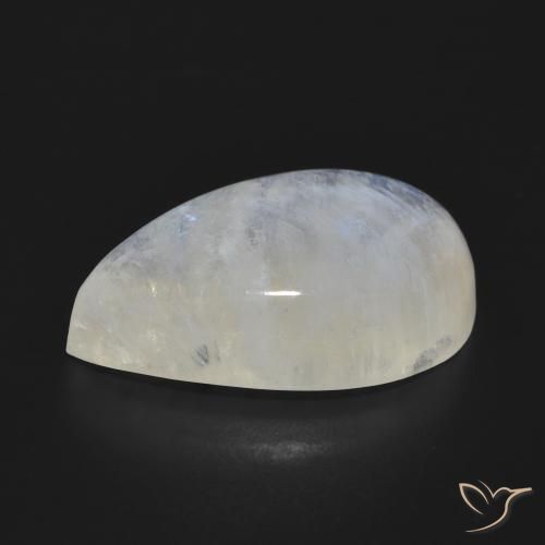 Pierre de lune arc-en-ciel Blanc bleuâtre naturelle En forme de poire, 18.25 ct, Translucide