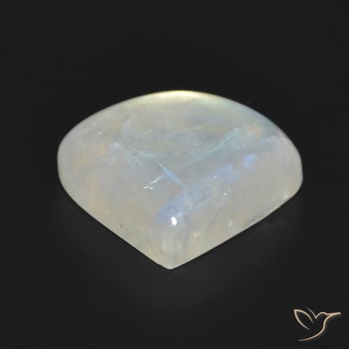 Pierre de lune arc-en-ciel Blanc bleuâtre naturelle En forme de poire, 10.90 ct, Translucide