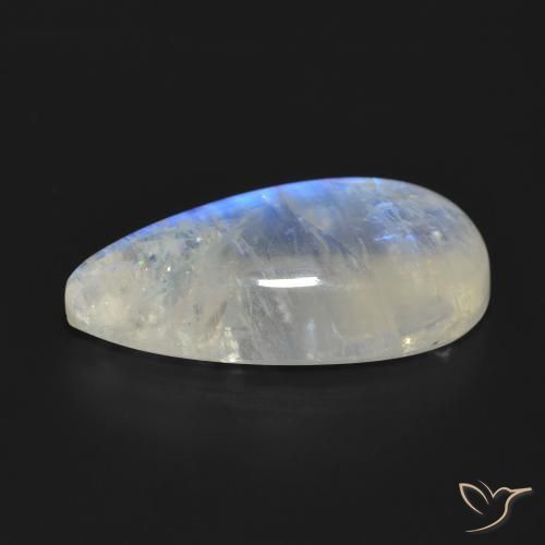 Pierre de lune arc-en-ciel Blanc bleuâtre naturelle En forme de poire, 18.02 ct, Translucide