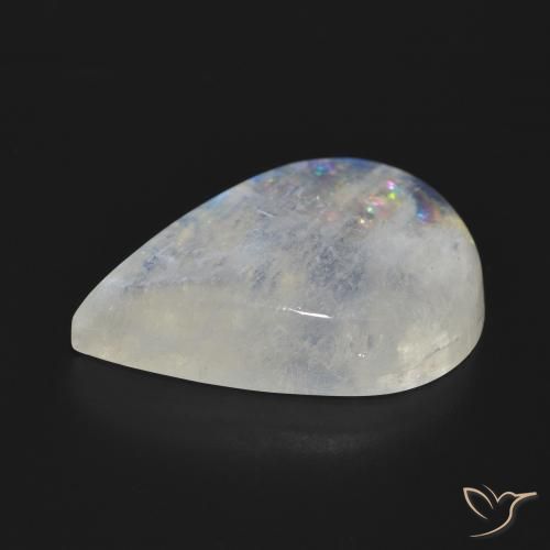 Pierre de lune arc-en-ciel Blanc bleuâtre naturelle En forme de poire, 24.76 ct, Translucide