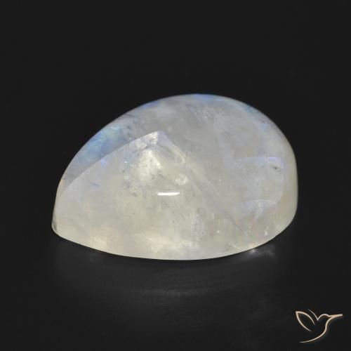 Pierre de lune arc-en-ciel Blanc bleuâtre naturelle En forme de poire, 18.25 ct, Translucide