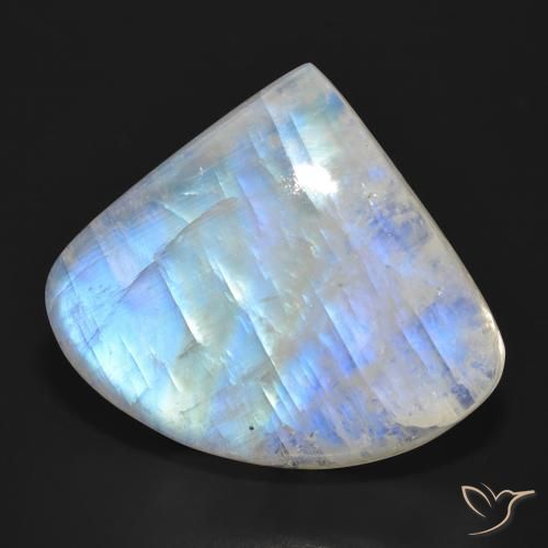 Pierre de lune arc-en-ciel Blanc bleuâtre naturelle En forme de poire, 33.55 ct, Translucide