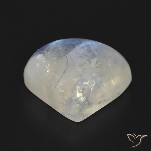 Pierre de lune arc-en-ciel Blanc bleuâtre naturelle En forme de poire, 13.73 ct, Translucide