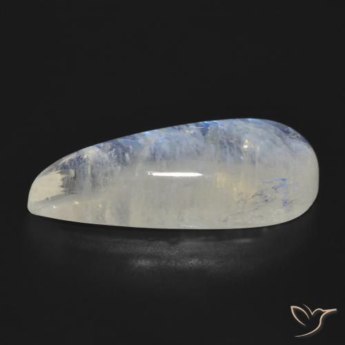 Pierre de lune arc-en-ciel Blanc bleuâtre naturelle En forme de poire, 17.24 ct, Translucide