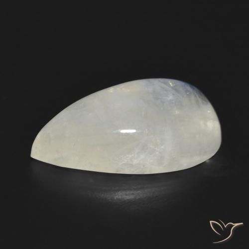 Pierre de lune arc-en-ciel Blanc bleuâtre naturelle En forme de poire, 10.47 ct, Translucide